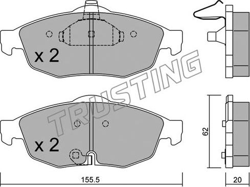 Trusting 731.0 - Тормозные колодки, дисковые, комплект autospares.lv