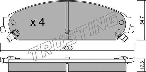 Trusting 733.0 - Тормозные колодки, дисковые, комплект autospares.lv