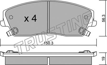 Trusting 732.0 - Тормозные колодки, дисковые, комплект autospares.lv