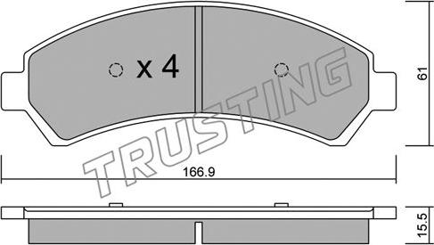 Trusting 737.0 - Тормозные колодки, дисковые, комплект autospares.lv