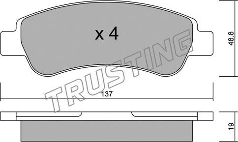 Trusting 726.0 - Тормозные колодки, дисковые, комплект autospares.lv