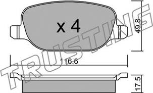 Trusting 720.0 - Тормозные колодки, дисковые, комплект autospares.lv