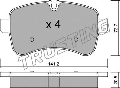 Trusting 727.0 - Тормозные колодки, дисковые, комплект autospares.lv