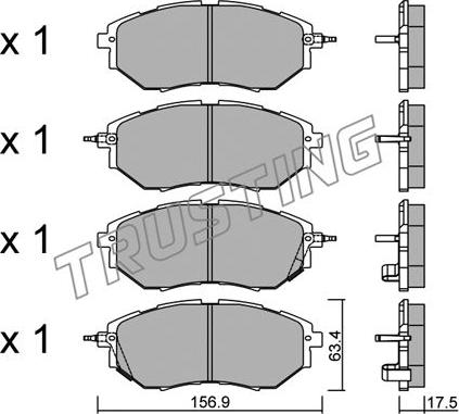 Trusting 779.0 - Тормозные колодки, дисковые, комплект autospares.lv