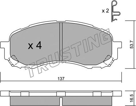 Trusting 778.0 - Тормозные колодки, дисковые, комплект autospares.lv