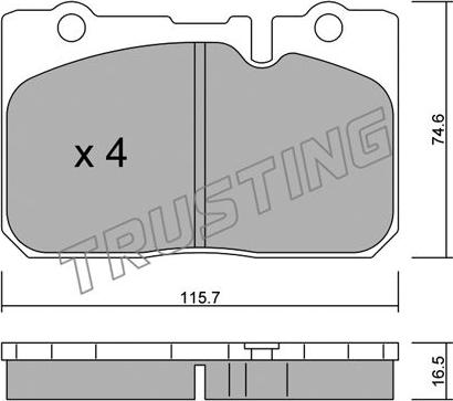 Trusting 773.0 - Тормозные колодки, дисковые, комплект autospares.lv