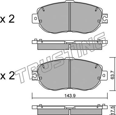 Trusting 772.1 - Тормозные колодки, дисковые, комплект autospares.lv