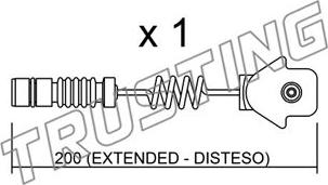 Trusting SU.012 - Сигнализатор, износ тормозных колодок autospares.lv