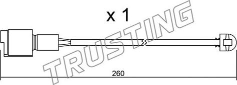 Trusting SU.074 - Сигнализатор, износ тормозных колодок autospares.lv