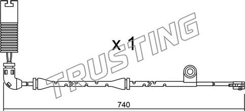 Trusting SU.195 - Сигнализатор, износ тормозных колодок autospares.lv