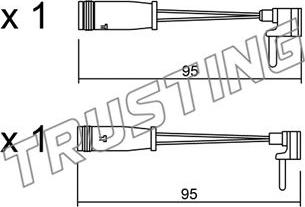 Trusting SU.159K - Сигнализатор, износ тормозных колодок autospares.lv