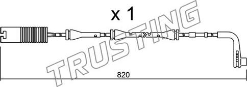 Trusting SU.151 - Сигнализатор, износ тормозных колодок autospares.lv