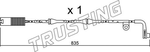 Trusting SU.158 - Сигнализатор, износ тормозных колодок autospares.lv