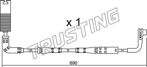 Trusting SU.157 - Сигнализатор, износ тормозных колодок autospares.lv