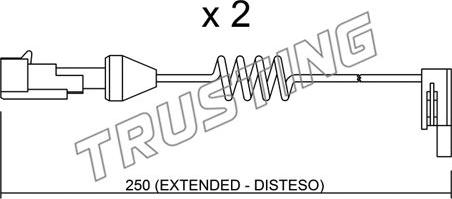 Trusting SU.166K - Сигнализатор, износ тормозных колодок autospares.lv