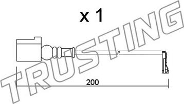 Trusting SU.349 - Сигнализатор, износ тормозных колодок autospares.lv