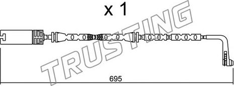 Trusting SU.305 - Сигнализатор, износ тормозных колодок autospares.lv