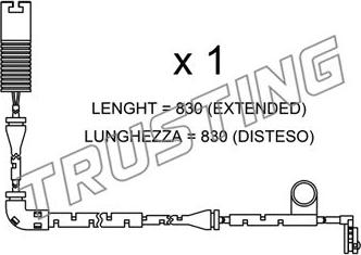 Trusting SU.327 - Сигнализатор, износ тормозных колодок autospares.lv