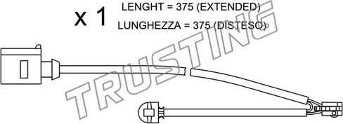 Trusting SU.294 - Сигнализатор, износ тормозных колодок autospares.lv