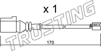 Trusting SU.289 - Сигнализатор, износ тормозных колодок autospares.lv