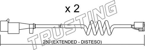 Trusting SU.227K - Сигнализатор, износ тормозных колодок autospares.lv