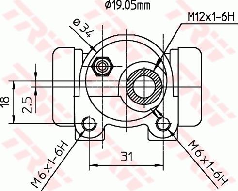 TRW BWD133 - Колесный тормозной цилиндр autospares.lv