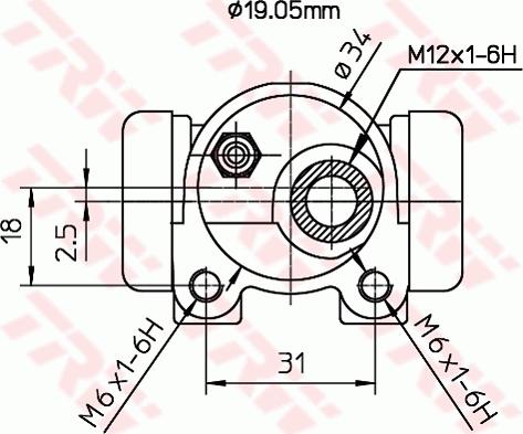 TRW BWD123 - Колесный тормозной цилиндр autospares.lv