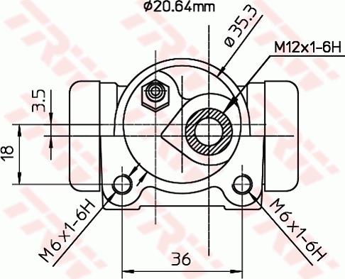 TRW BWF151 - Колесный тормозной цилиндр autospares.lv