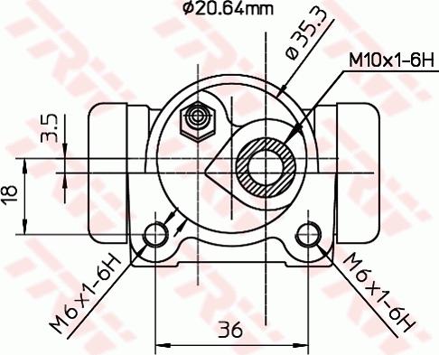 TRW BWF163 - Колесный тормозной цилиндр autospares.lv