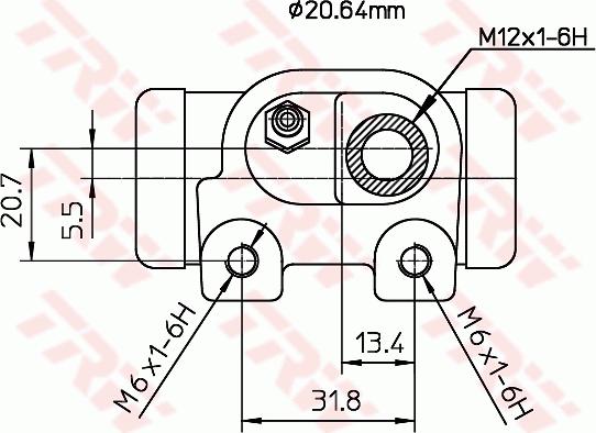 TRW BWF130 - Колесный тормозной цилиндр autospares.lv