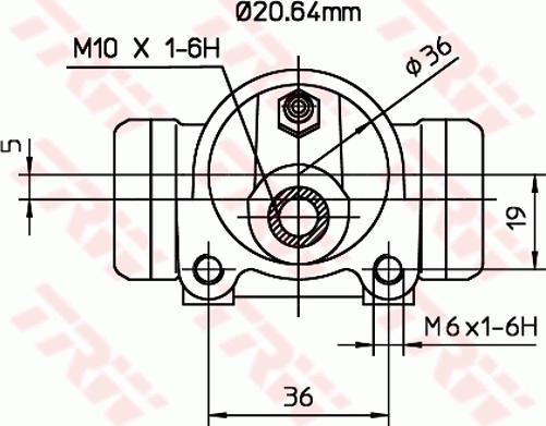 TRW BWF254 - Колесный тормозной цилиндр autospares.lv