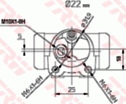 TRW BW-H113 - Колесный тормозной цилиндр autospares.lv