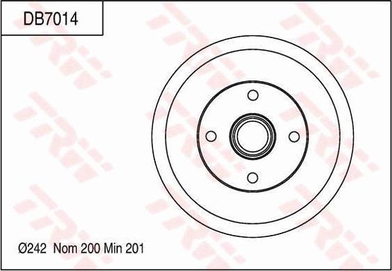 TRW DB7014 - Тормозной барабан autospares.lv