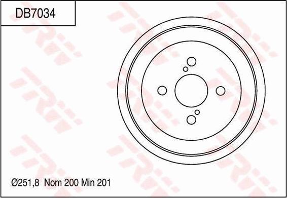 TRW DB7034 - Тормозной барабан autospares.lv