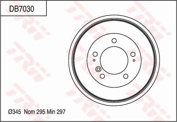 TRW DB7030 - Тормозной барабан autospares.lv