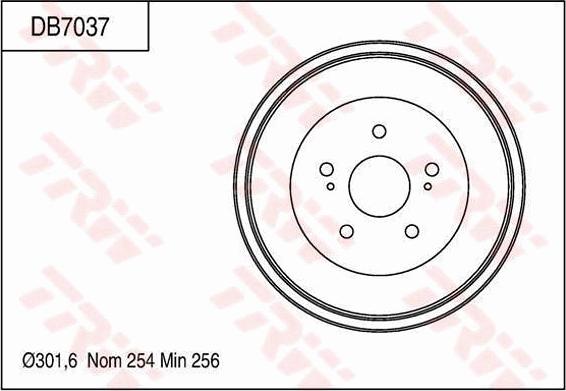 TRW DB7037 - Тормозной барабан autospares.lv