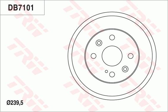 TRW DB7101 - Тормозной барабан autospares.lv