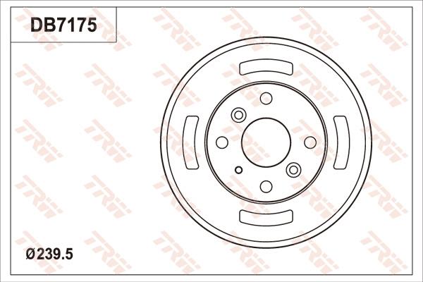 TRW DB7175 - Тормозной барабан autospares.lv