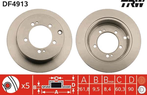 TRW DF4913 - Тормозной диск autospares.lv