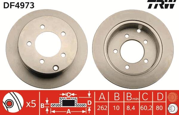 TRW DF4973 - Тормозной диск autospares.lv