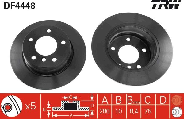 TRW DF4448 - Тормозной диск autospares.lv