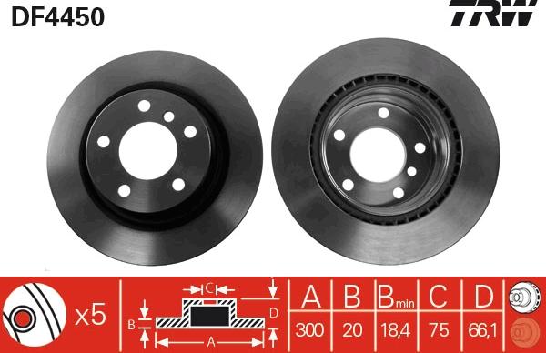 TRW DF4450 - Тормозной диск autospares.lv