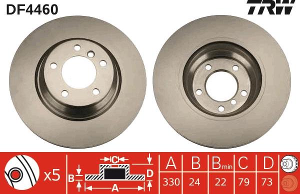 TRW DF4460 - Тормозной диск autospares.lv