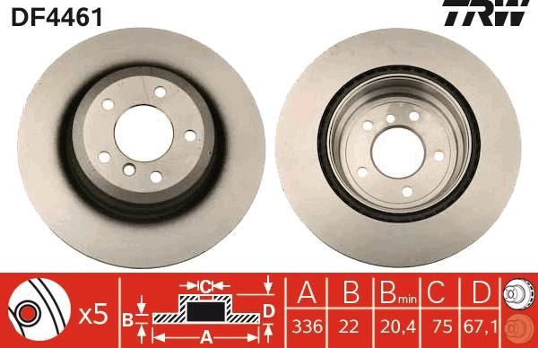 TRW DF4461 - Тормозной диск autospares.lv