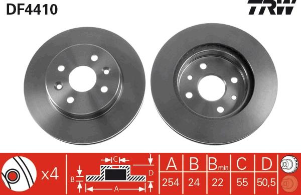 TRW DF4410 - Тормозной диск autospares.lv