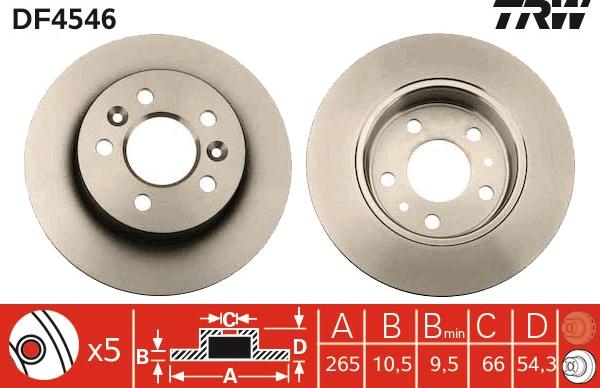 TRW DF4546 - Тормозной диск autospares.lv