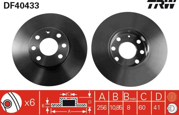 TRW DF4043 - Тормозной диск autospares.lv