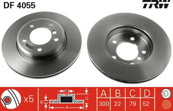 TRW DF4055 - Тормозной диск autospares.lv