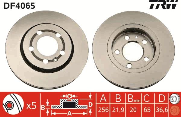 TRW DF4065 - Тормозной диск autospares.lv