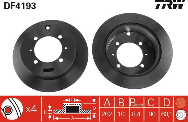 TRW DF4193 - Тормозной диск autospares.lv